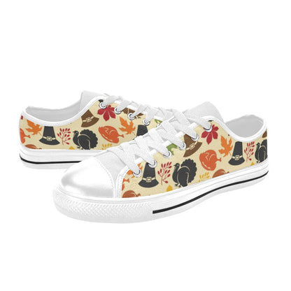 Thanksgiving Print Design LKS303 Women's White Low Top Shoes