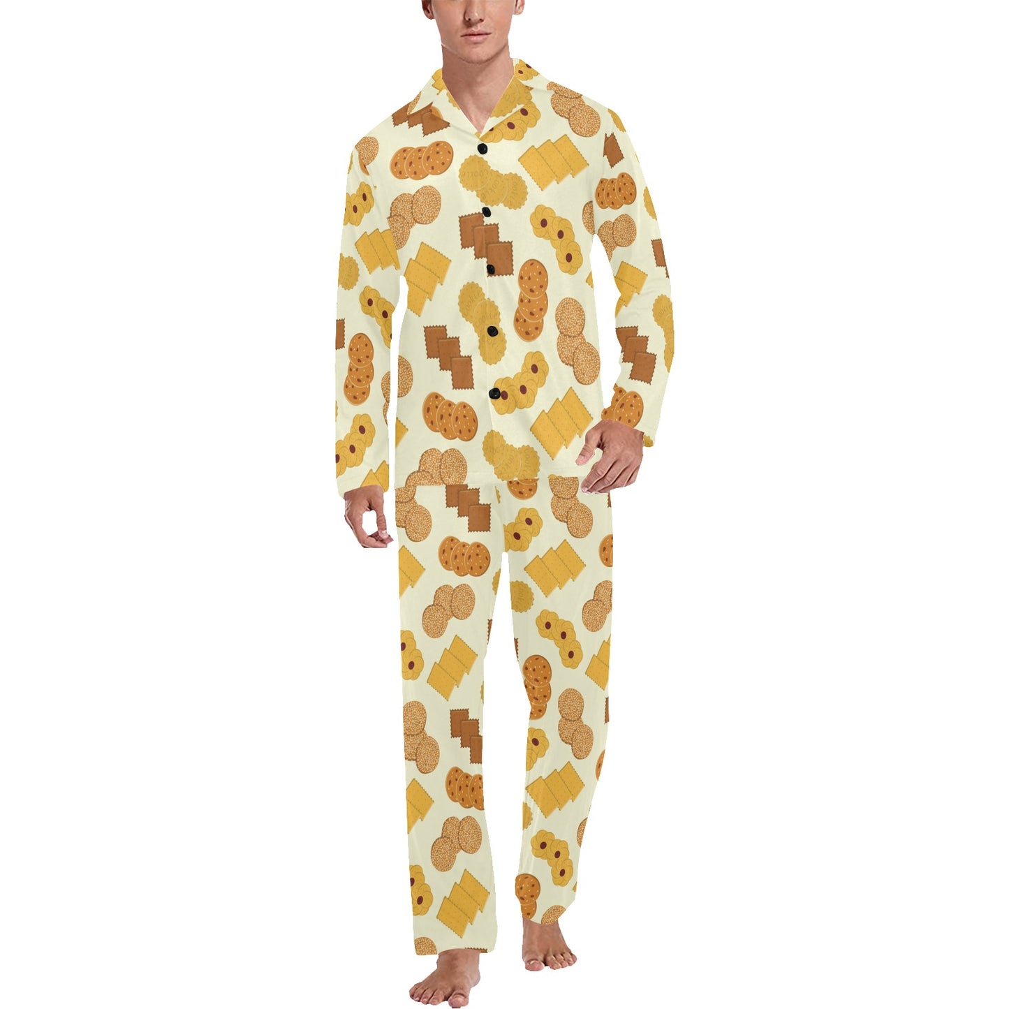 Cookie Pattern Print Design 06 Men's Long Pajama Set