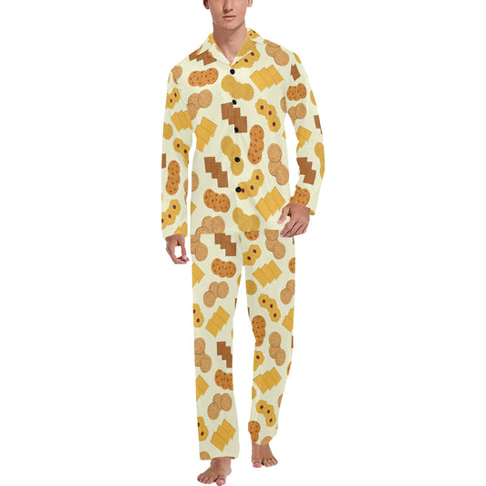 Cookie Pattern Print Design 06 Men's Long Pajama Set