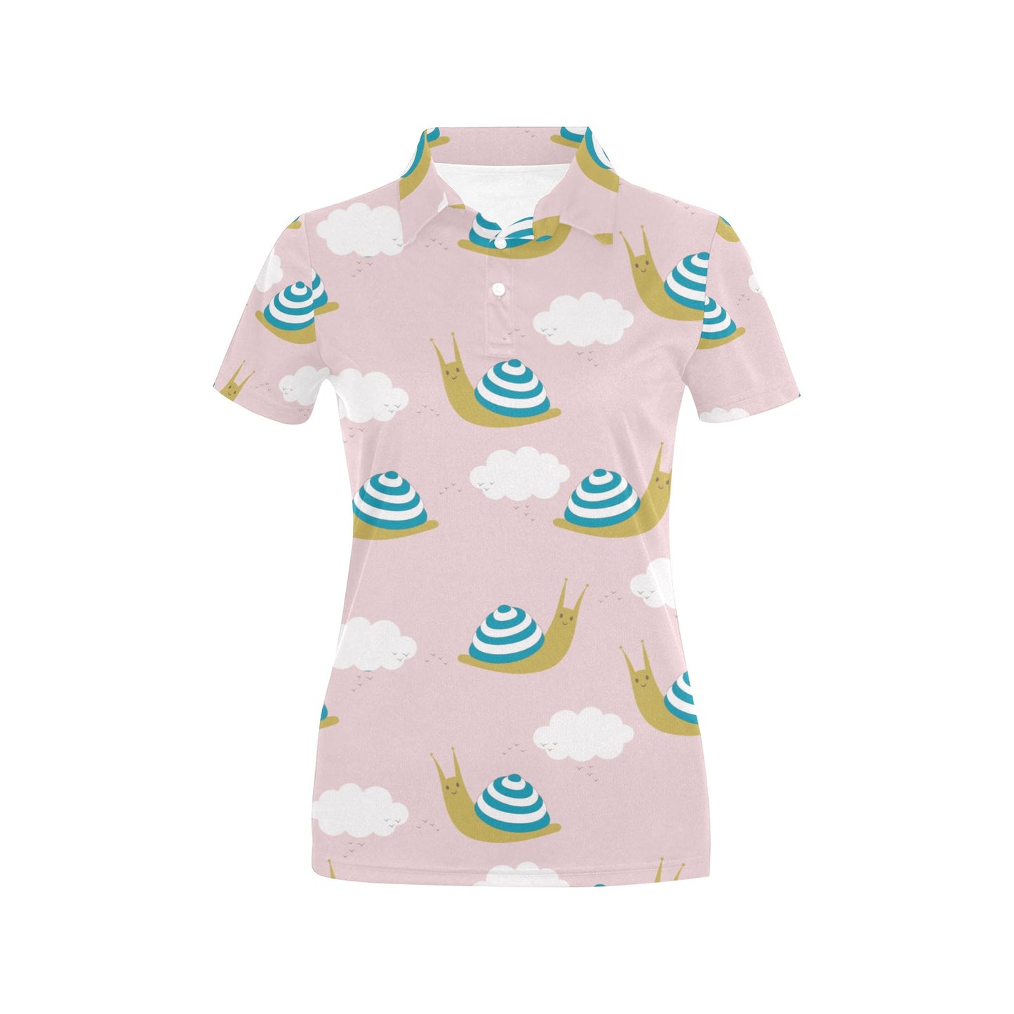 Snail Pattern Print Design 02 Women's Polo Shirt