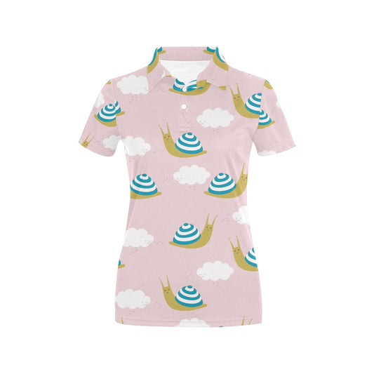Snail Pattern Print Design 02 Women's Polo Shirt