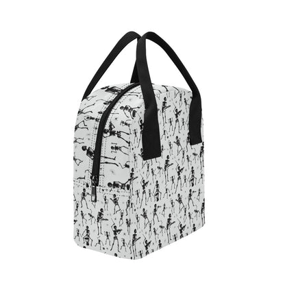 Skeleton Music Player Print Design LKS303 Insulated Lunch Bag