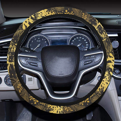 Seaweed Print Design LKS303 Steering Wheel Cover with Elastic Edge