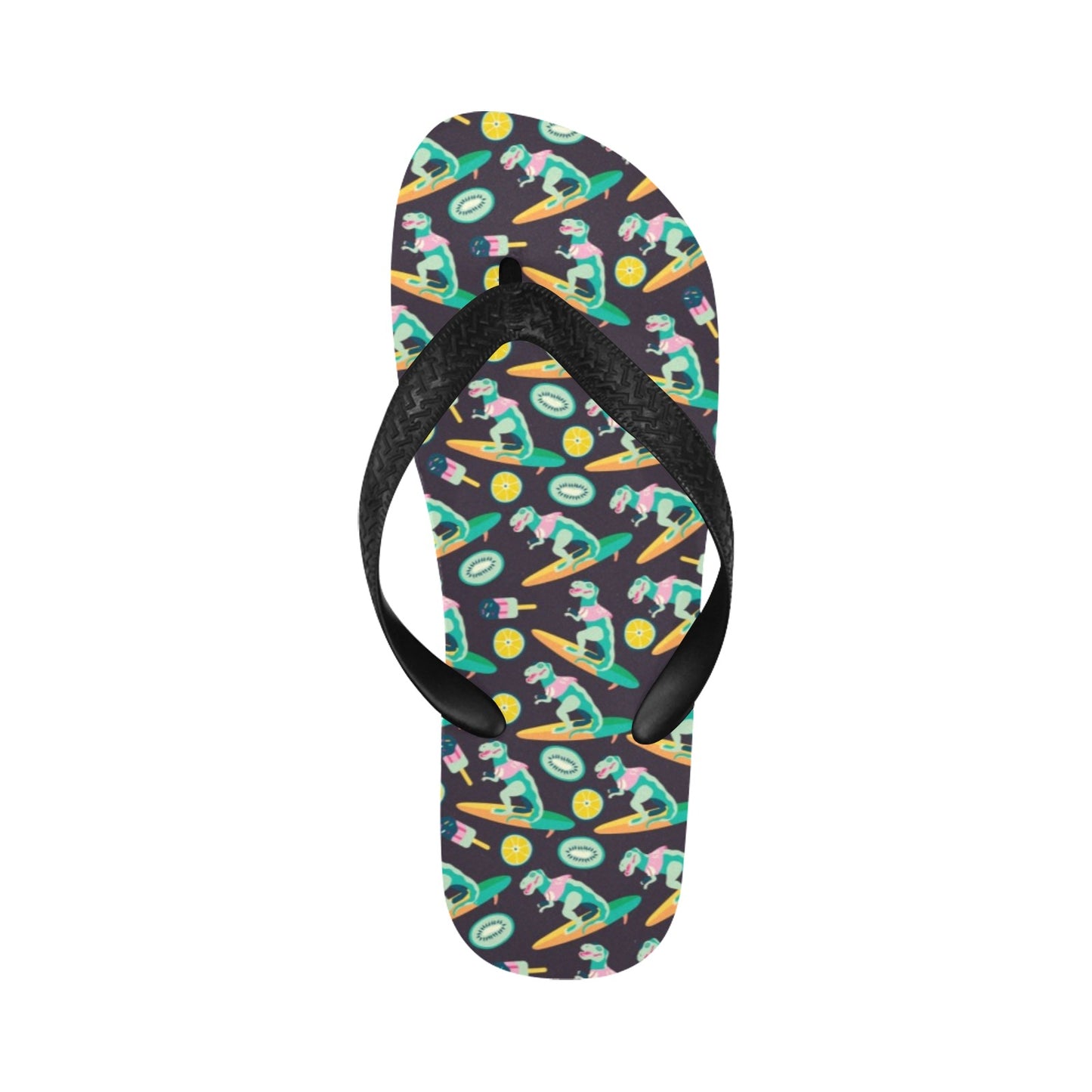 Surfboard T Rex Print Design LKS301 Flip Flops