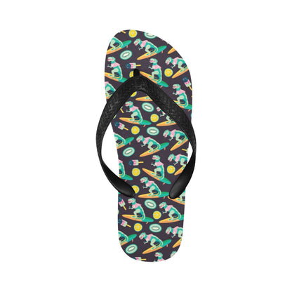 Surfboard T Rex Print Design LKS301 Flip Flops