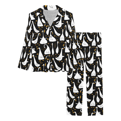 Goose Print Design LKS401 Women's Long Pajama Set
