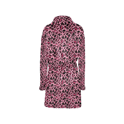 Cheetah Pink Pattern Print Design 01 Women's Fleece Robe
