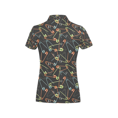 Safety Pin Print Design LKS301 Women's Polo Shirt