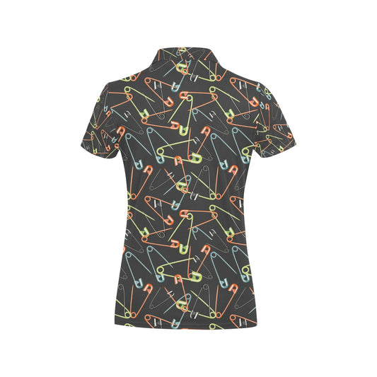 Safety Pin Print Design LKS301 Women's Polo Shirt