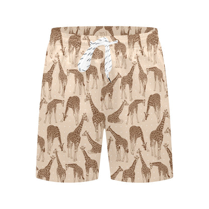 Giraffe Pattern Design Print Men's Swim Trunks Beach Shorts