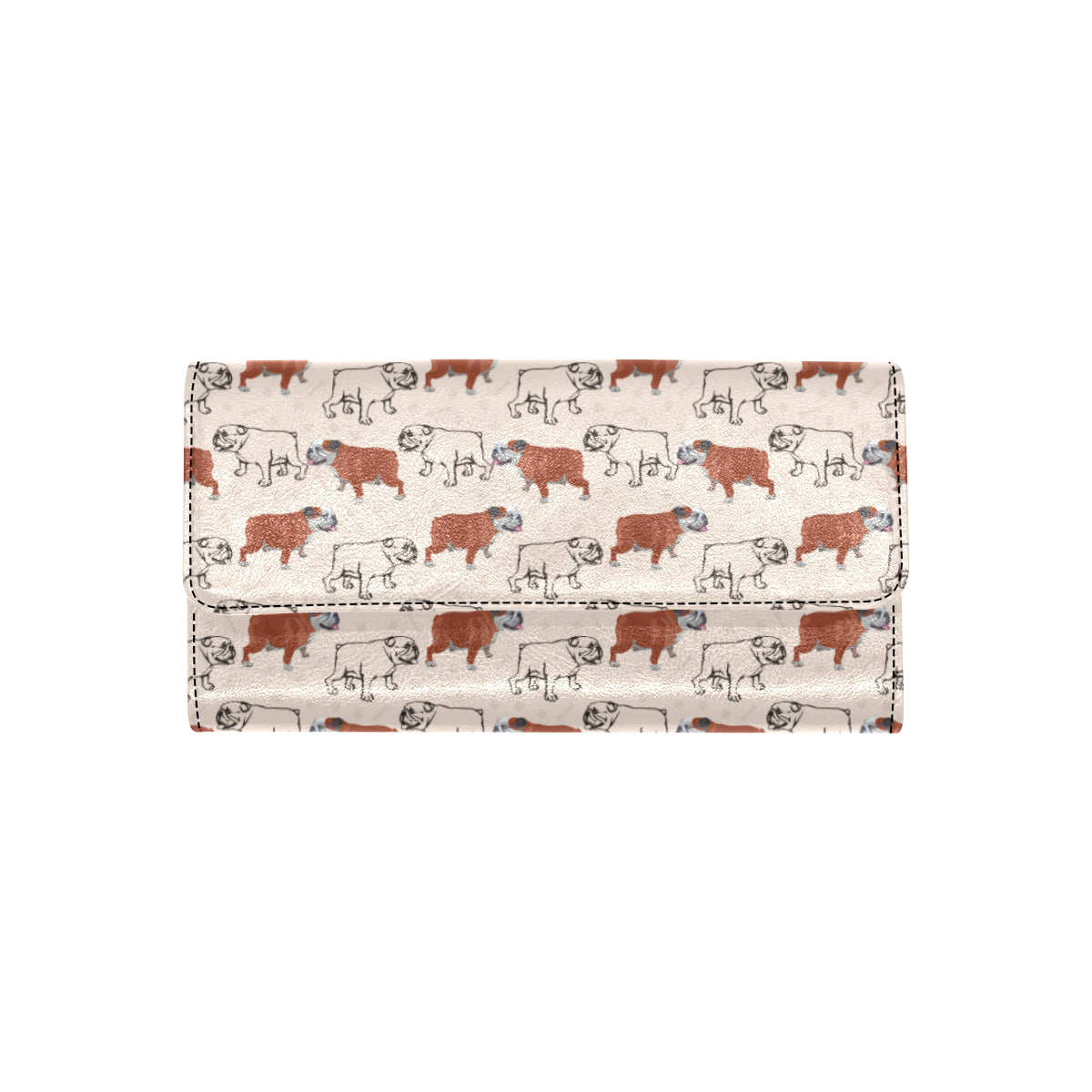 Bulldogs Pattern Print Design 04 Women's Trifold Wallet