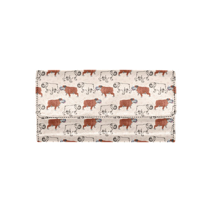 Bulldogs Pattern Print Design 04 Women's Trifold Wallet