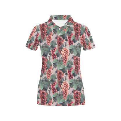 Grape Pattern Print Design GP01 Women's Polo Shirt