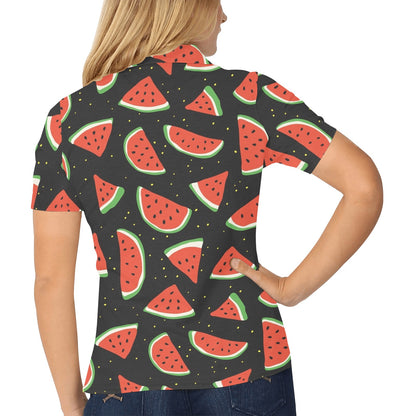 Watermelon Pattern Print Design WM09 Women's Polo Shirt