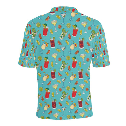 Cocktail Pattern Print Design 05 Men Polo Shirt