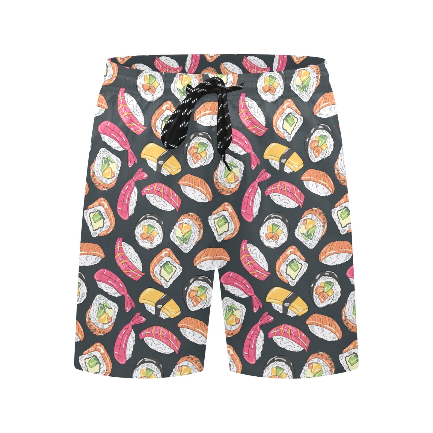 Sushi Print Design LKS306 Men's Swim Trunks Beach Shorts