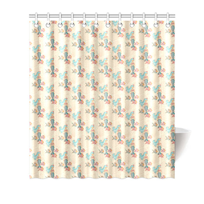 Mermaid Girl With Fish Design Print Shower Curtain