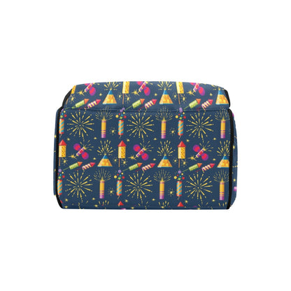 Firework Sparkling Rockets Print Design LKS306 Diaper Bag Backpack