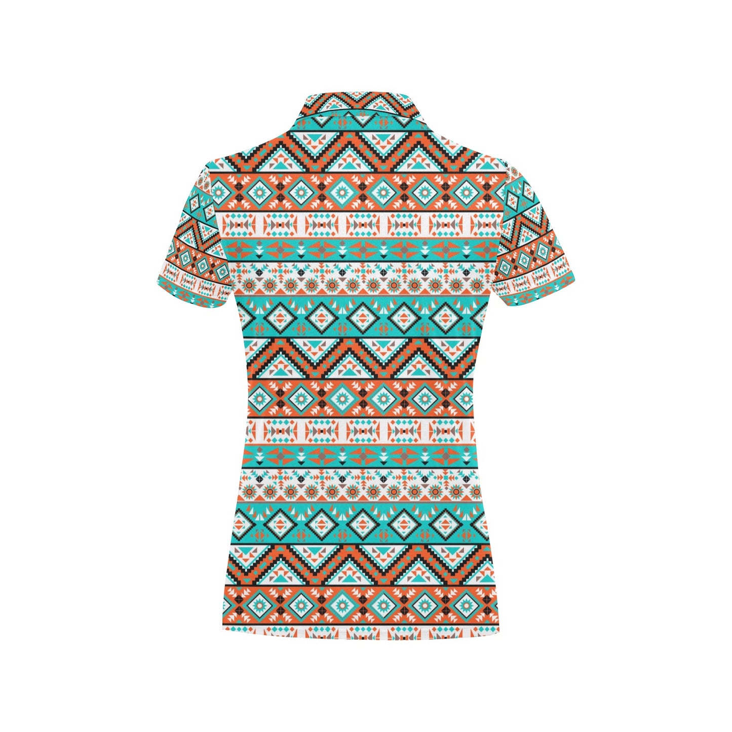 Navajo Style Print Pattern Women's Polo Shirt