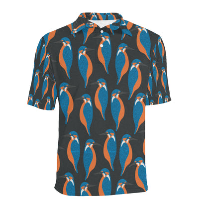 Kingfisher Pattern Print Design 03 Men Polo Shirt