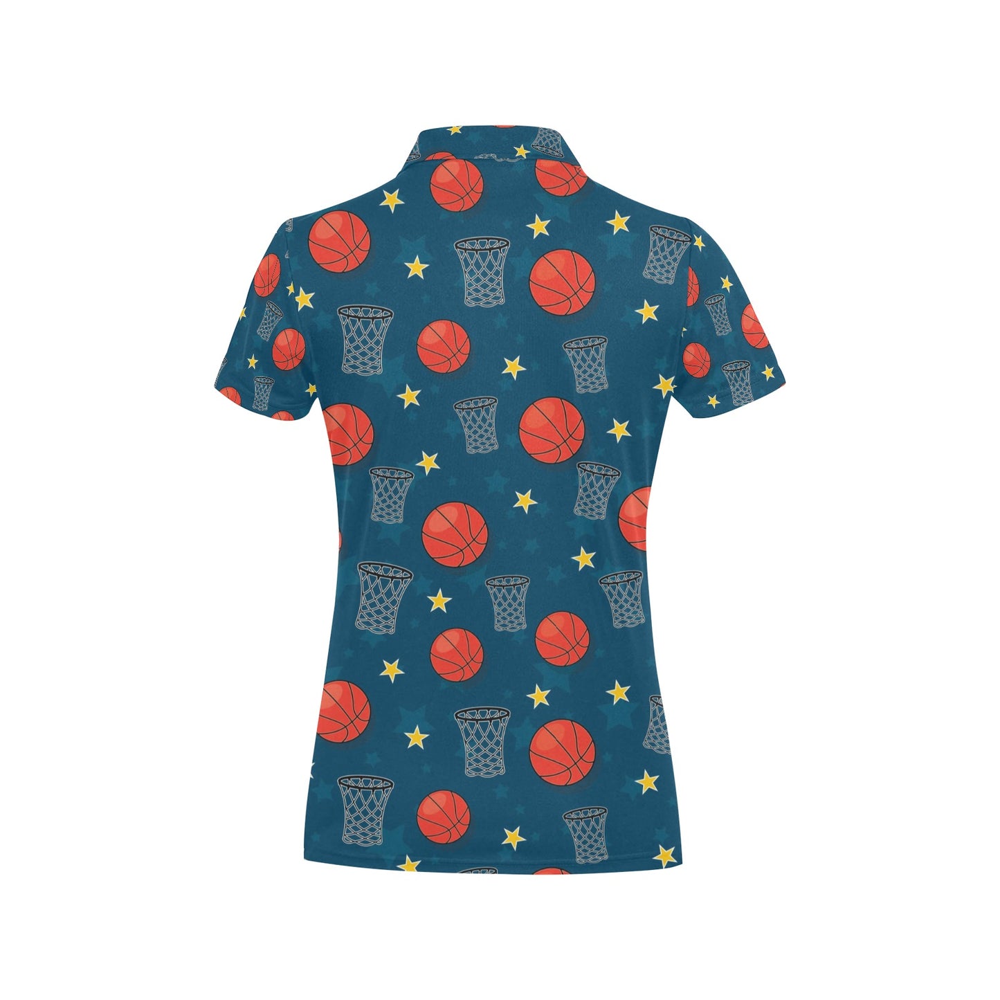 Basketball Classic Print Pattern Women's Polo Shirt