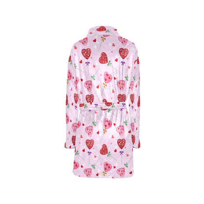 Lollipop Pattern Print Design LL07 Women's Fleece Robe