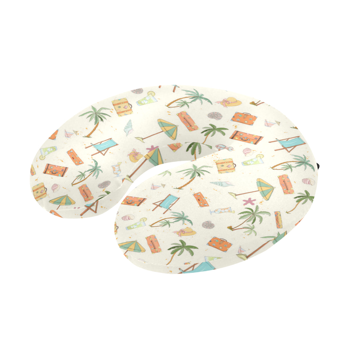 Beach Themed Pattern Print Design 05 U-Shaped Travel Neck Pillow