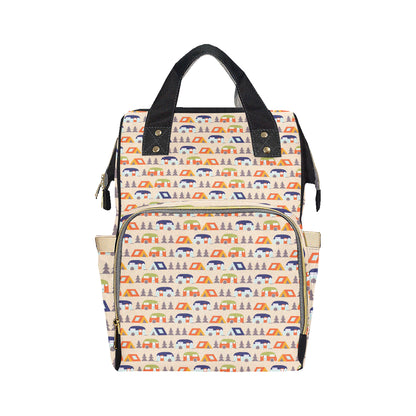 Camper Tent Pattern Print Design 03 Diaper Bag Backpack