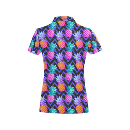 Pineapple Color Art Pattern Women's Polo Shirt