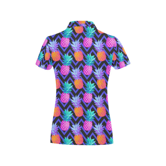 Pineapple Color Art Pattern Women's Polo Shirt