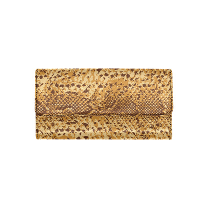 Python Brown Pattern Print Design A03 Women's Trifold Wallet