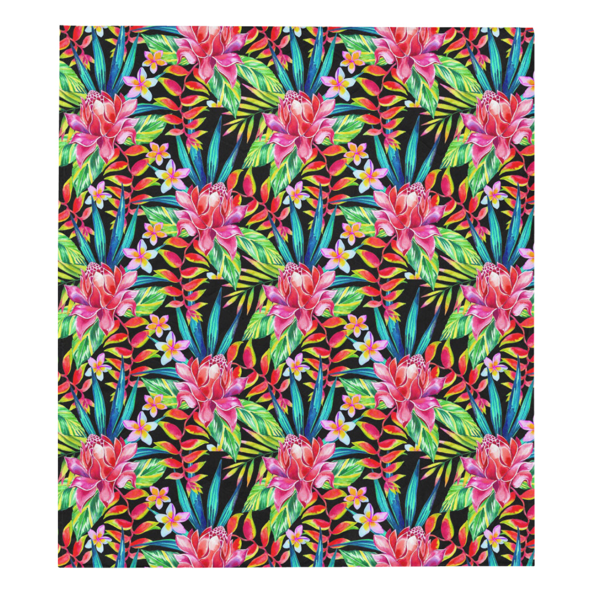 Heliconia Pattern Print Design HL02 Premium Quilt
