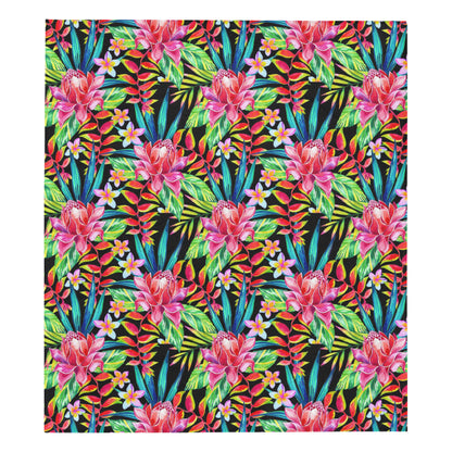 Heliconia Pattern Print Design HL02 Premium Quilt
