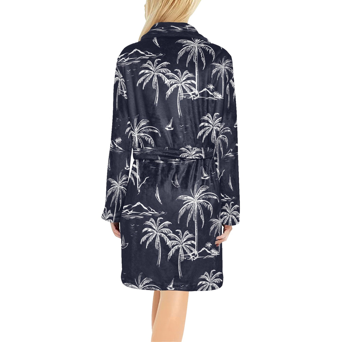 Pacific island Pattern Print Design A02 Women's Fleece Robe
