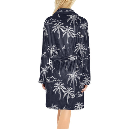 Pacific island Pattern Print Design A02 Women's Fleece Robe