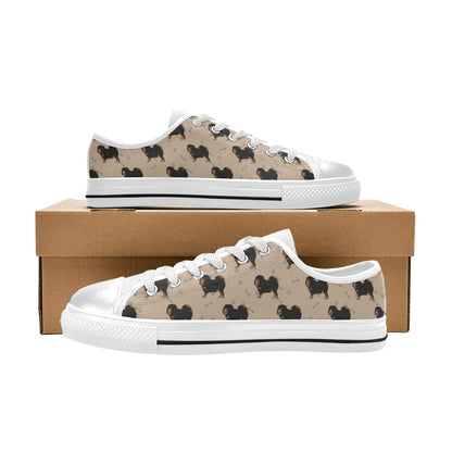 Tibetan Mastiffs Print Design LKS301 Women's White Low Top Shoes