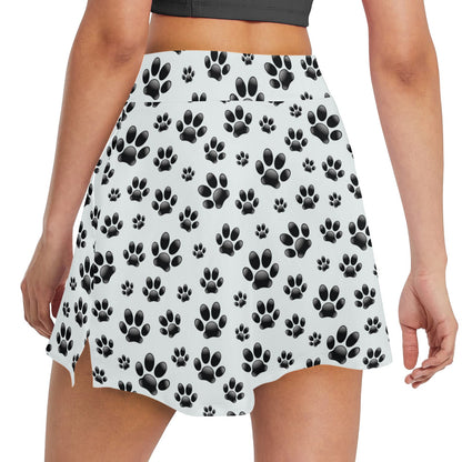 Paw Themed Print 17" Golf & Pickleball Skort with Pockets