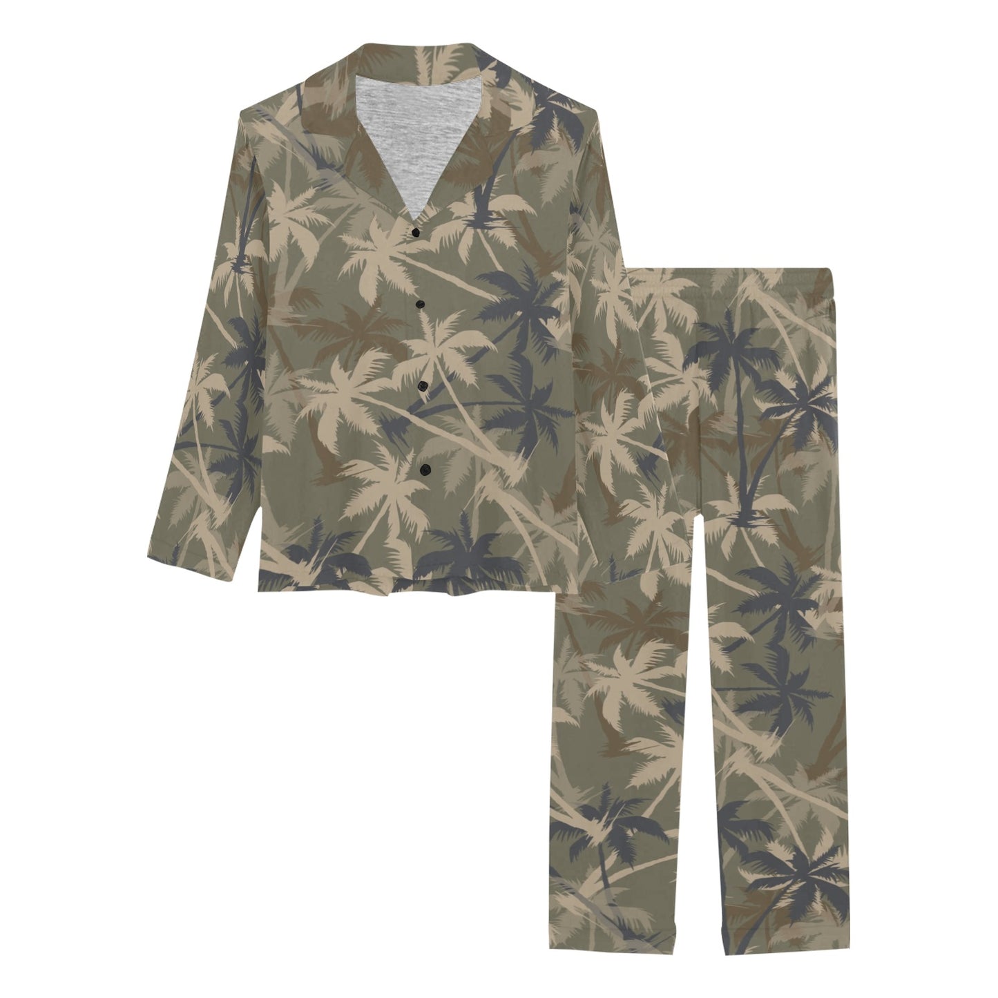 Palm Tree camouflage Women's Long Pajama Set