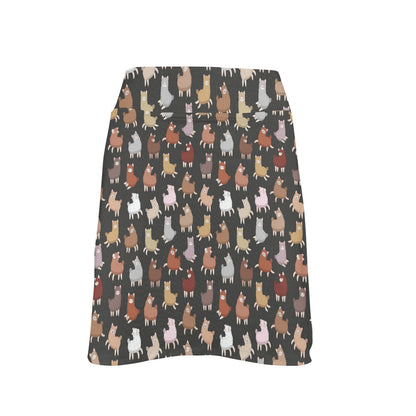 Alpaca Cute Design Themed Print 17" Golf & Pickleball Skort with Pockets