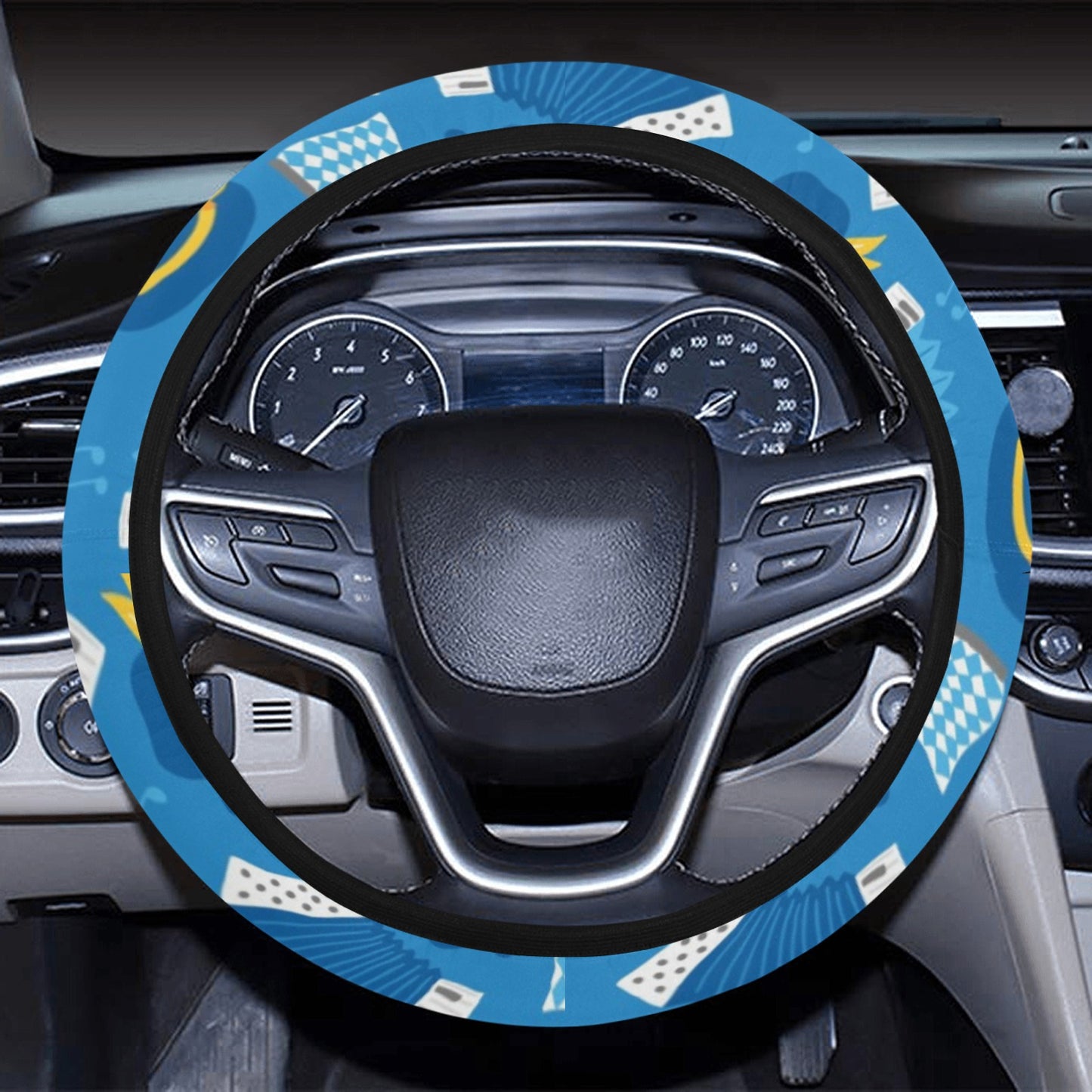 Accordion Print Design LKS401 Steering Wheel Cover with Elastic Edge