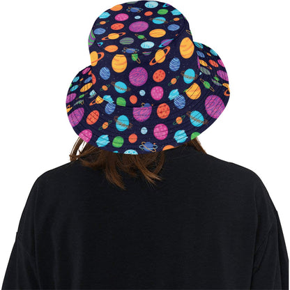 Planet Multicolor Print Design LKS302 Unisex Bucket Hat