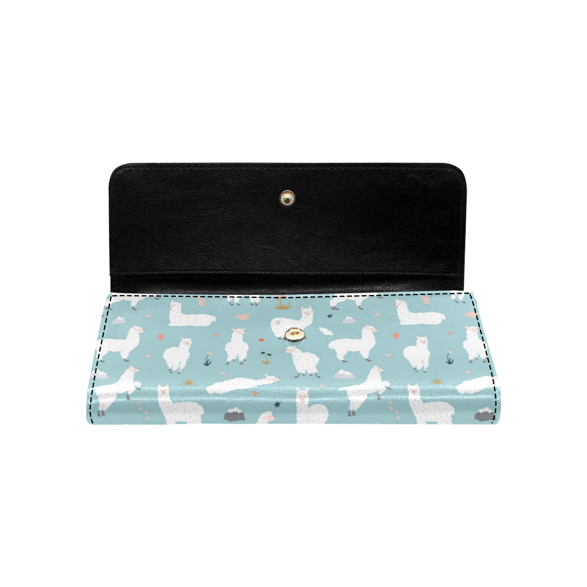 Alpaca Pattern Print Design 02 Women's Trifold Wallet