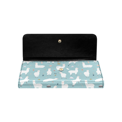 Alpaca Pattern Print Design 02 Women's Trifold Wallet