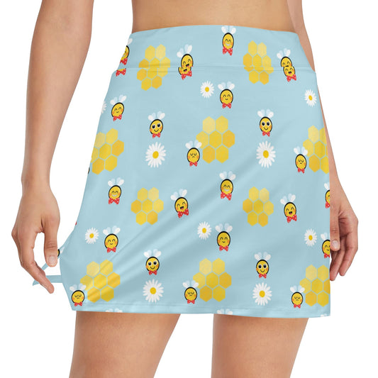 Bee Cute Print Design LKS304 17" Golf & Pickleball Skort with Pockets