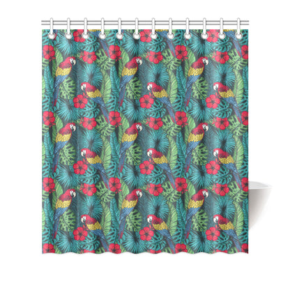 Parrot Pattern Print Design A05 Shower Curtain