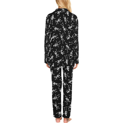 Skeleton Print Design LKS305 Women's Long Pajama Set
