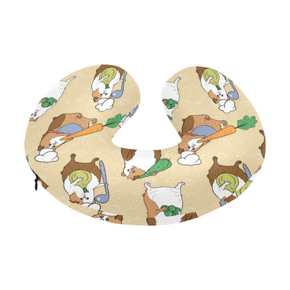 Guinea Pig Pattern Print Design 03 U-Shaped Travel Neck Pillow