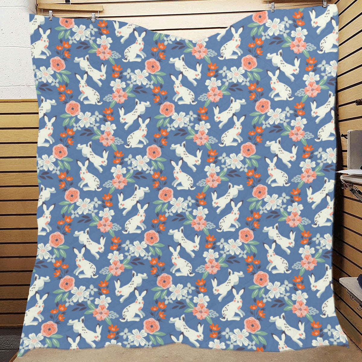 Bunny Pattern Print Design 07 Premium Quilt