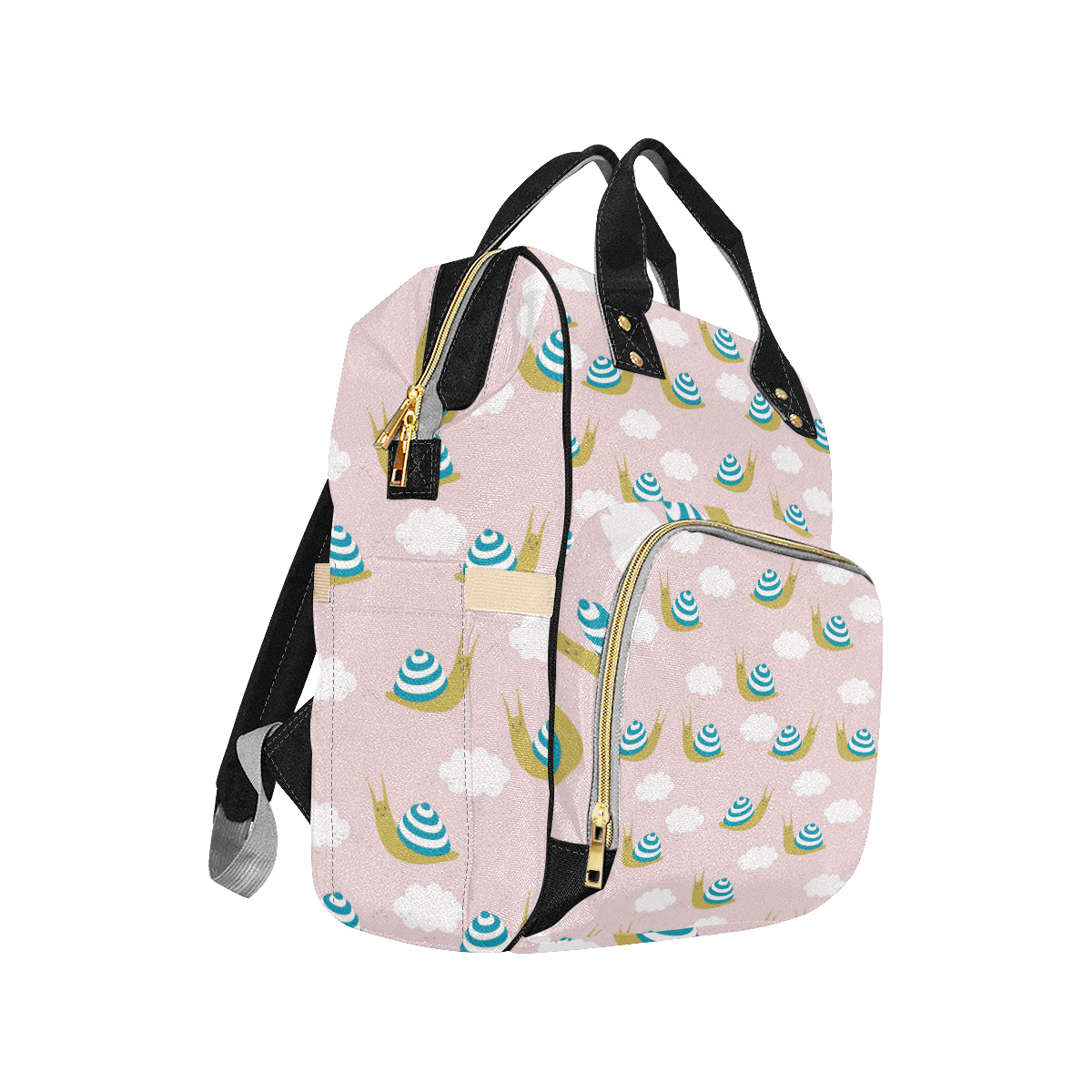 Snail Pattern Print Design 02 Diaper Bag Backpack