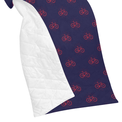 Bicycle Pattern Print Design 01 Premium Quilt